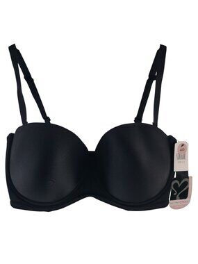 NEW Q-T Intimates Black 5-Way Convertible Strapless Bra Sz 40D Underwire Padded